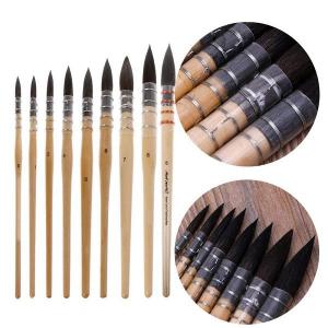 China Squirrel Hair Acrylic Painting Brush 8pcs Oil Painting Bamboo Watercolor Brushes on sale