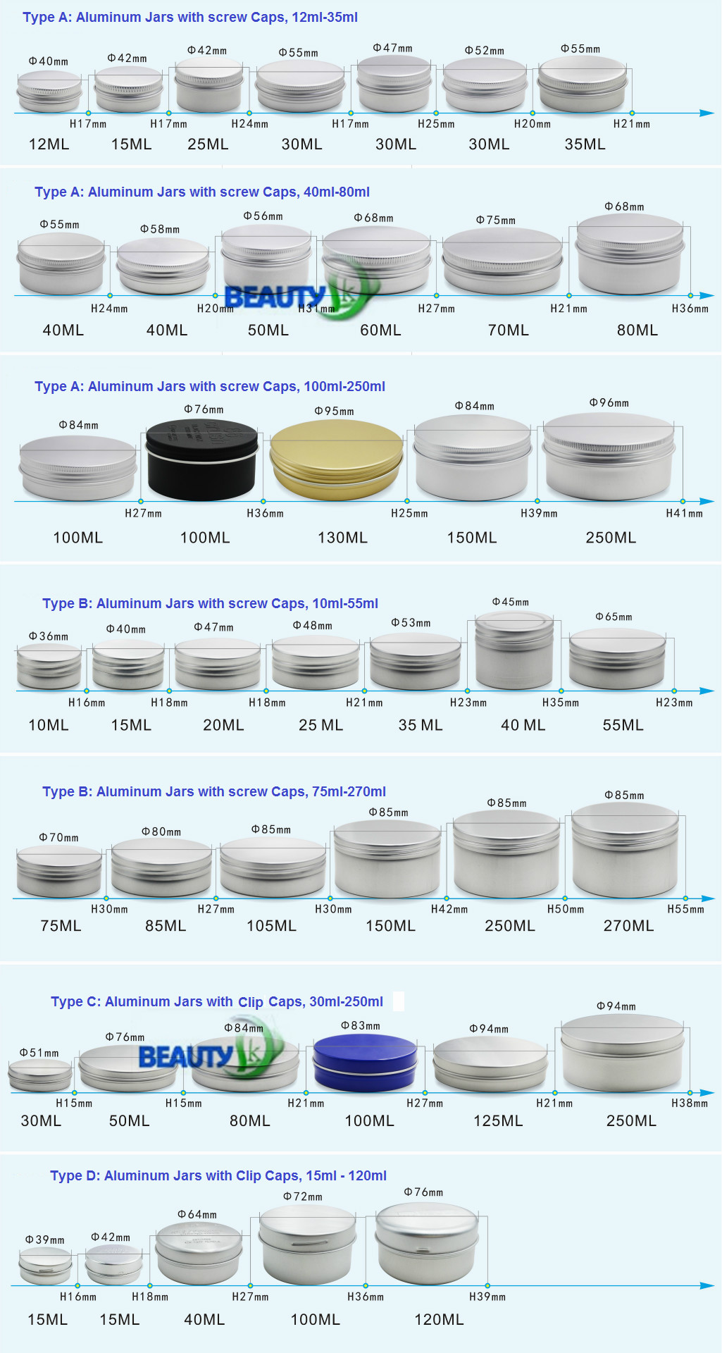Matte Black color 30ml Cosmetic Packaging Face Body Care Cream Empty Aluminum Container Jars