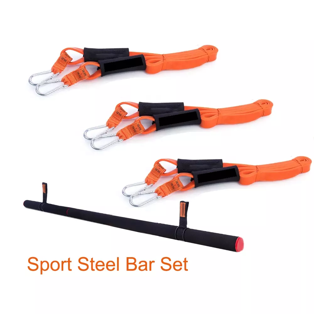 Custom 100cm Pilates Bar Kit With Resistance Bands Gym Yoga Exercise
