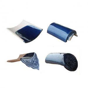 China Blue Frost Resistant Glazed Ceramic Roof Tiles Build Roofing Construction Material wholesale