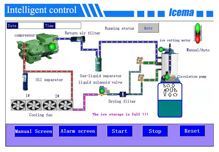 20 Ton Industrial Freshwater Flake Ice Machine 220V