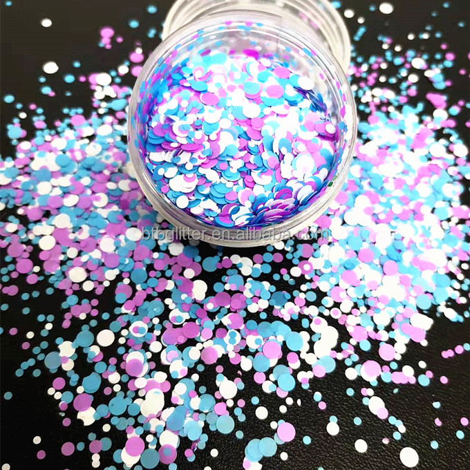 Customs Glitter Option Loose Glitter in Polyester for Shaped Heart Star Moon Dot Chunky Mix