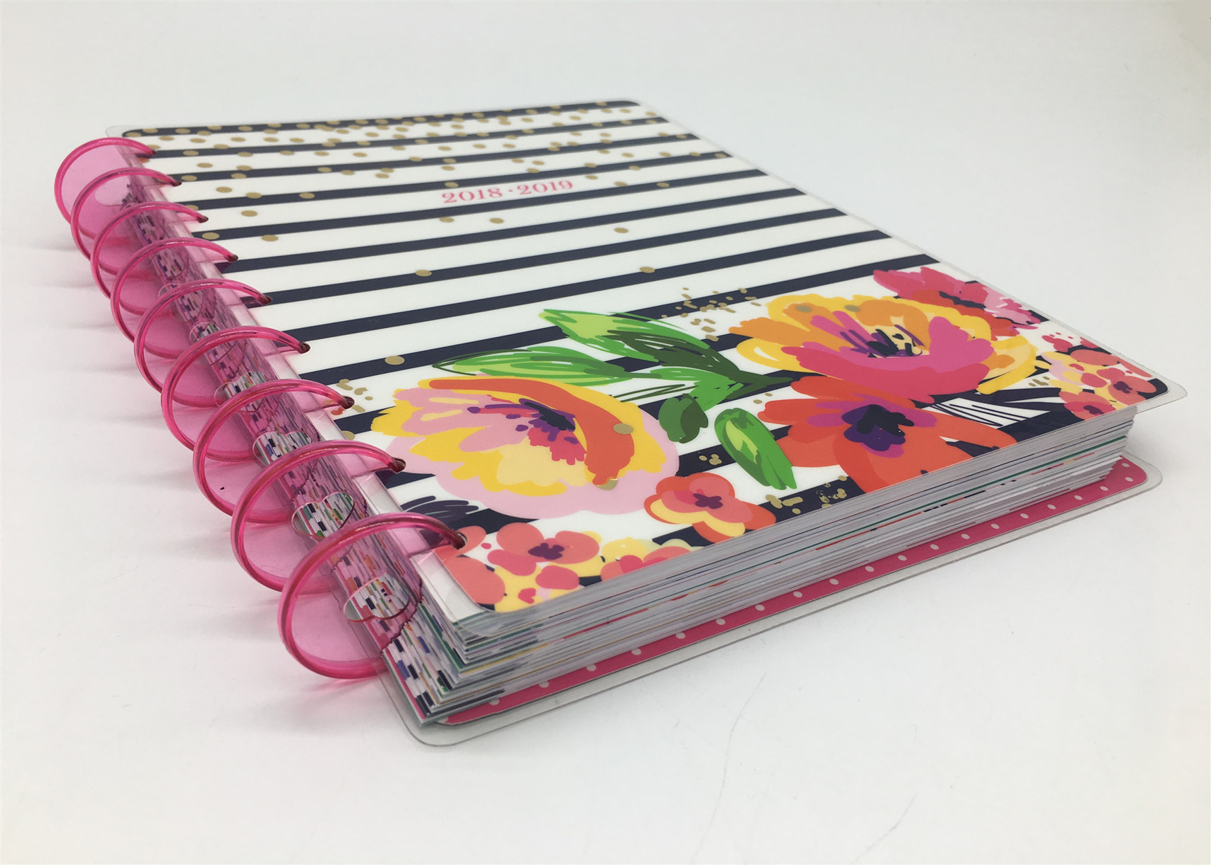 Custom Pink Spiral Daily Planner Notepad / Colorful Printing Agenda Notepad