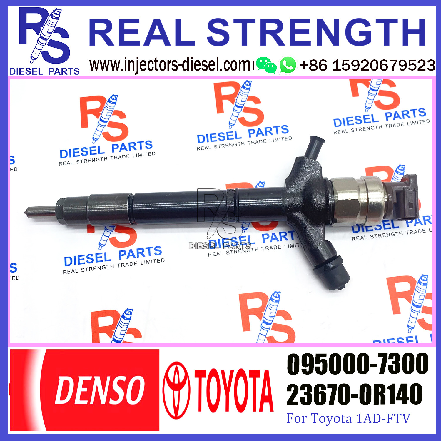 Common Rail Fuel Injector 23670-0R140 23670-0R190 095000-7300 for TOYO-TA 1AD-FTV