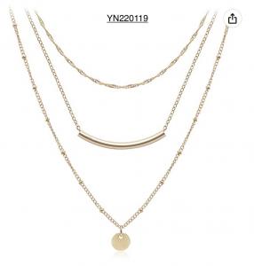 China SS Steel 45cm Multi Layered Gold Cross Necklace For Women wholesale
