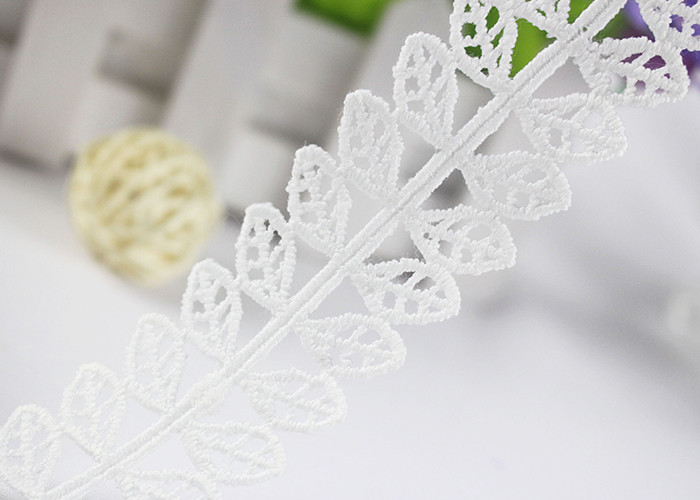 Guipure Embroidery Water Soluble Polyester Lace Trim with Bilateral Leaves