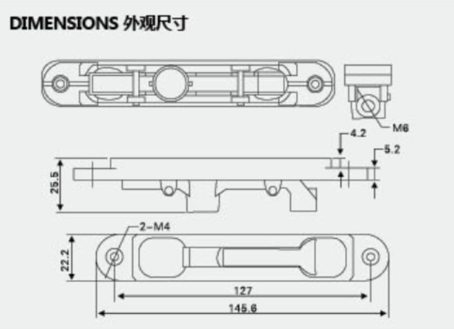 Sliding Window Door Flush Bolt Lock Polish Surface For Window Accessories