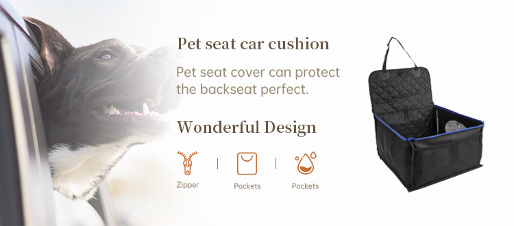 Waterproof Dog Car Booster Seat Pet Front Protector Seat with Non-slip Bottom Storage Pocket and removable and washable
