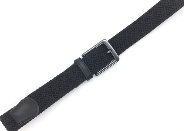 Novelty Strength Elastic Braided Belt 1.3'' Wide Fabric With Zinc Alloy Buckle