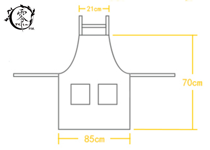 Cute Animals Women Kitchen Apron with Pockets Extra Long Ties For Cooking
