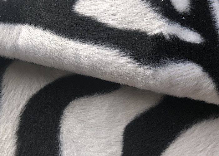 Printed Zebra Stripe Short Hair Upholstery Soft Polyester Velvet Fabric