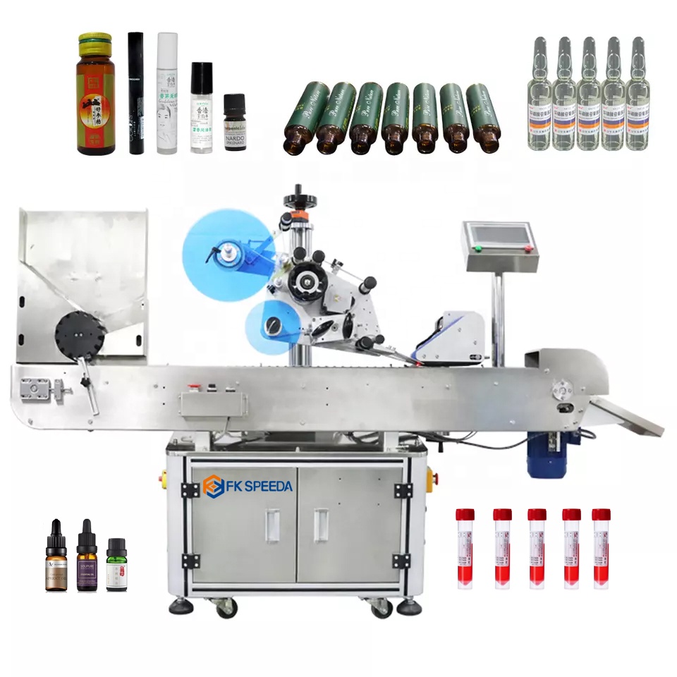 Electric Driven Vial Syrup Blood Collection Tube Labeling Machine with Wood Packaging