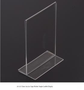 China Clear Acrylic Sign Holder Single Leaflet Display / A4 A5 Acrylic Counter/ Table top wholesale