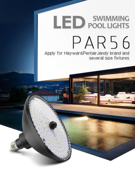 E26 E27 PAR56 LED Underwater Lamps , IP68 120V Waterproof Lights For Swimming Pool