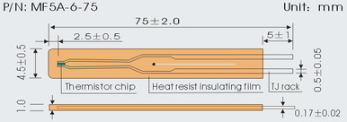 Polyimide Film Insulated Thermistors MF5A-6 Series 10K B 3977 1