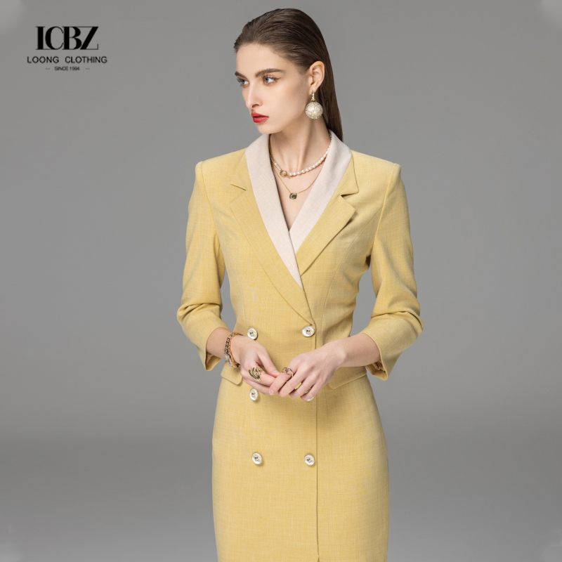 Women's Two Piece Set Office Formal Skirt Suit in Colors and Polyester Fiber Fabric