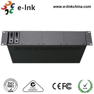 China 19 Inch 2U Rack Structure 16Ch Fiber Ethernet Media Converter Chassis with Dual Power Supply wholesale