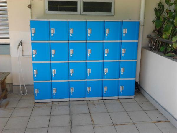 Blue School Lockers For Students , 5 Tier Middle School Lockers With 4 Digit Lock