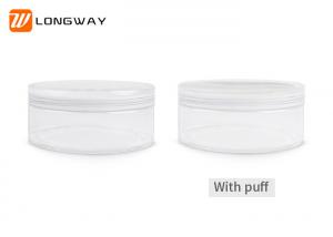 Round Face Powder Container / Makeup Sifter Jars With Puff 20g 50g Capacity