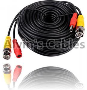 China 20 Meters BNC Coaxial Cable DC Power Cable Black Color For CCTV Camera DVRs wholesale