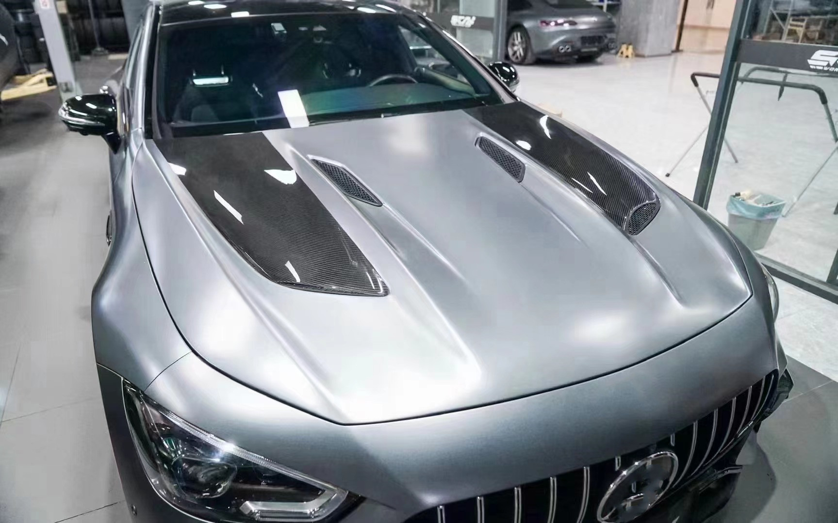 For Mercedes AMG GT50 GT63 Carbon Fiber Hood AMG GT50 GT63 SCL Style Carbon Fiber Hood Engine Cover