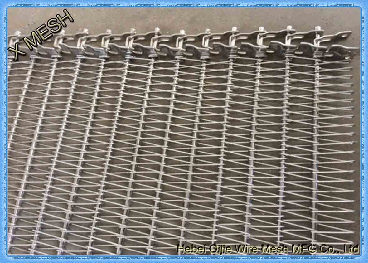 SS304 Stainless Steel Metal Wire Mesh , Eye Link Wire Mesh Conveyor Belt 10 Meters