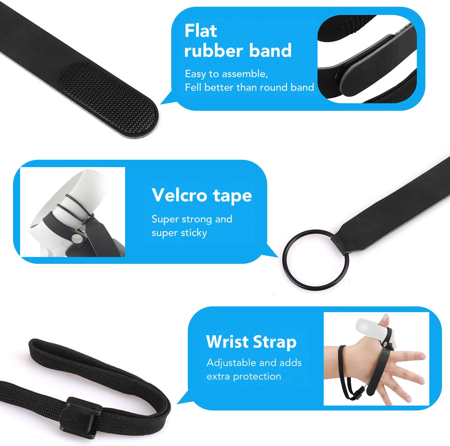 2021 5in1 Knuckle Strap+Grip Cover+Hand Strap+VR Lens Dust cover+Thumb Button for Oculus Quest 2 VR Controller Accessories