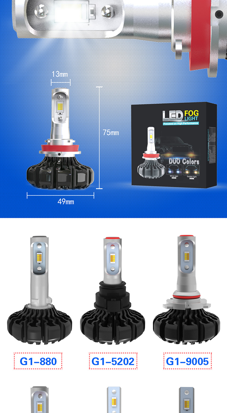 8000Lumen Fanless LED Headlight Bulb , H9 Atv Off Road Lighting 12V