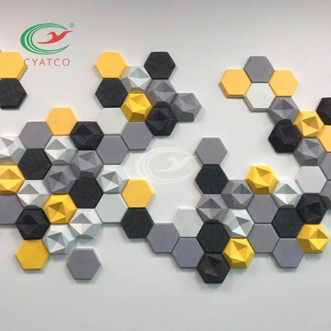 Lightweight 3D Hexagon Acoustic Panels Fireproof Polyester Fiber