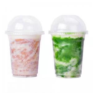 China PET Smoothie Plastic Cups Dome Lids 500ml 16 Oz Disposable wholesale