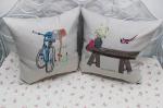Bike embroidery cushion,lock and key embroidery cushion,desk embroidery cushion