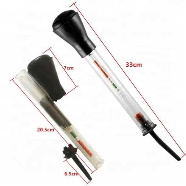 Black and Red 330mm/13" Glass Rubber Pipe Length Car Battery Hydrometer for Speedy Detection of Acid Water Electrolyte