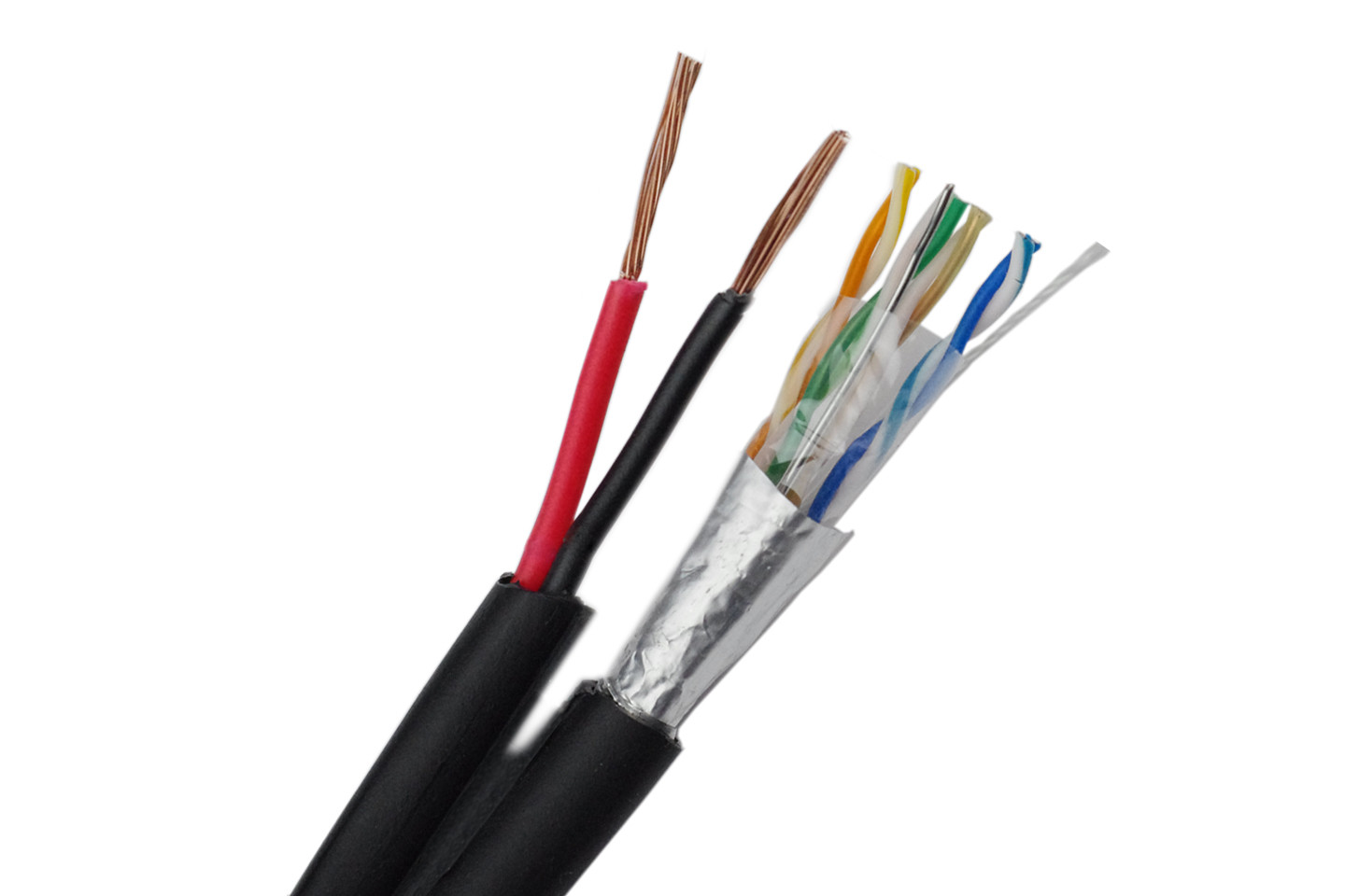 FTP CAT5E 24 AWG Bare Copper with 2 x 1.50 mm2 Stranded CCA Power for IP Camera