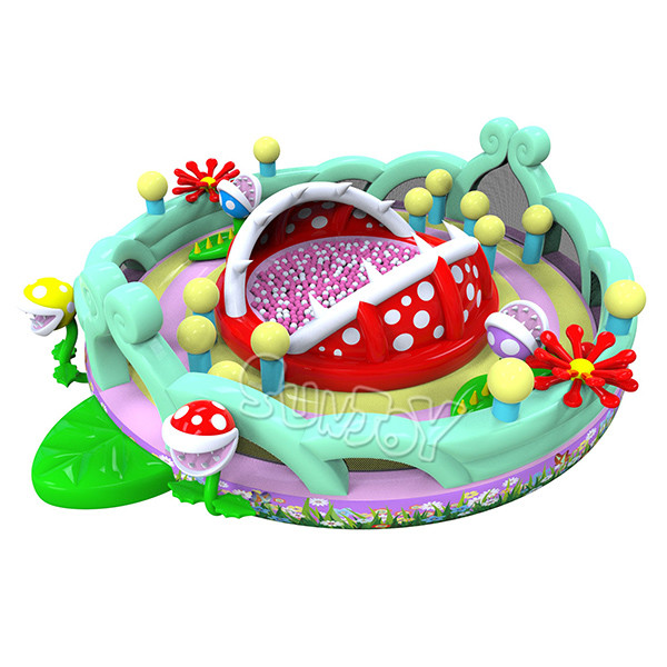 0.55mm Cannibal Flower Theme Inflatable Play Park For Amusement