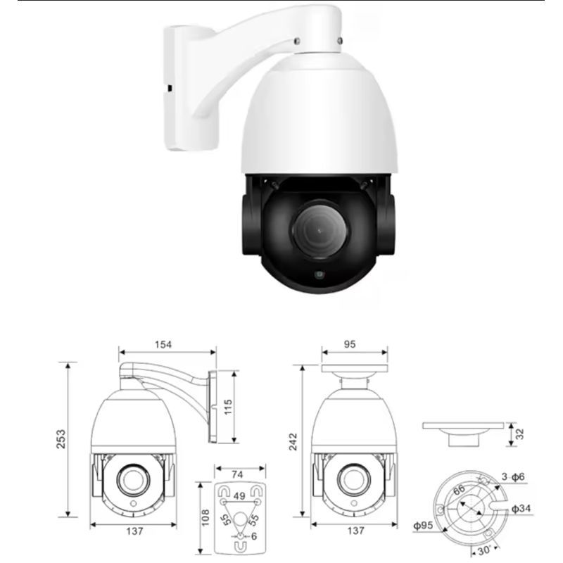 Gun Ball Linkage Camera Binocular Night Vision HD Home Outdoor Full Color Camera