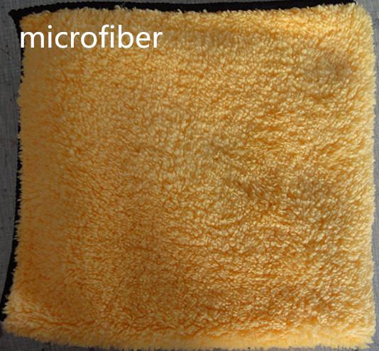 Coral Fleece Stitching Hand Cleaning Microfiber Sports Towel 40*40cm Yellow