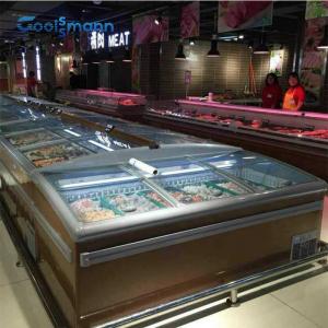 China Custom Combination Supermarket Island Freezer 2.008m Length Sliding Glass Door Cabinet wholesale
