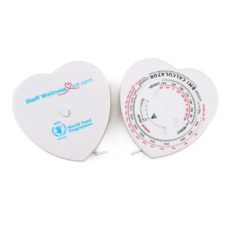 150cm White Heart Tape Measure Accurate Body Mass Index Measurement For Personal Trainers