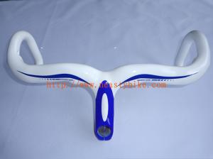 China HB-NT13 Full Carbon White+Blue Road Bike/Bicycle Handlebar with integrated Stem on sale
