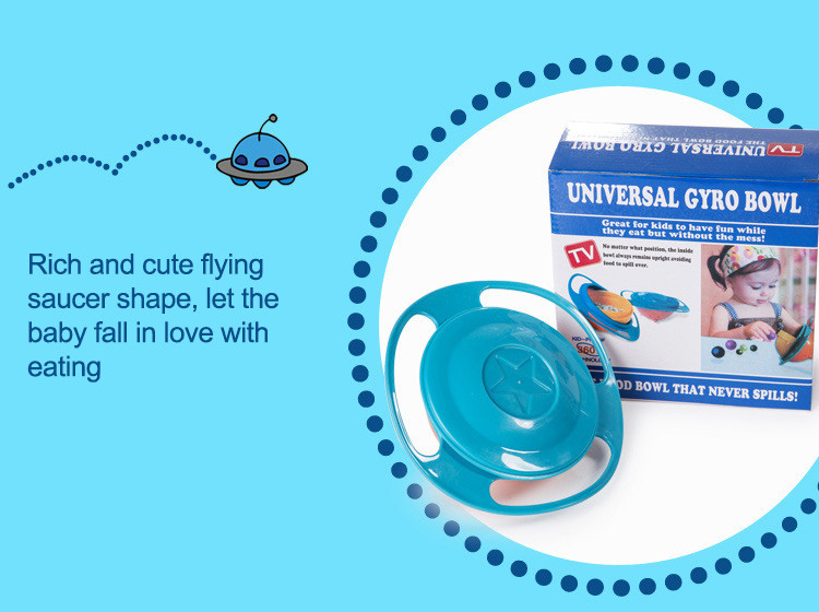 360 Degree Rotating Balance Bowl 200g Gyro Flying Saucer Baby Bowl