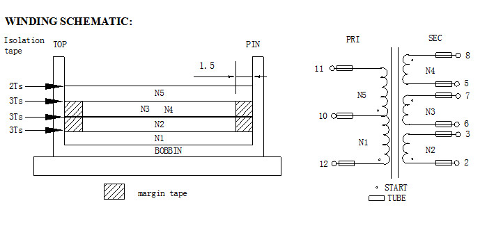 Low Leakage Inductance Small Size Transformer RM12 Transformer 6 + 8 Pin Smps