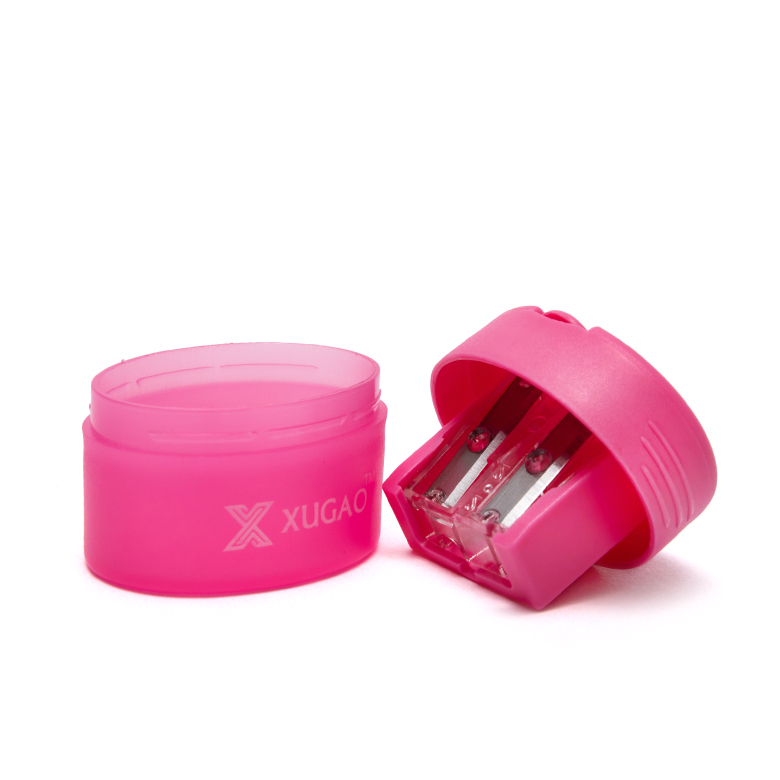 Cute Novelty Children Double Hole Pencil Sharpener Pink Box