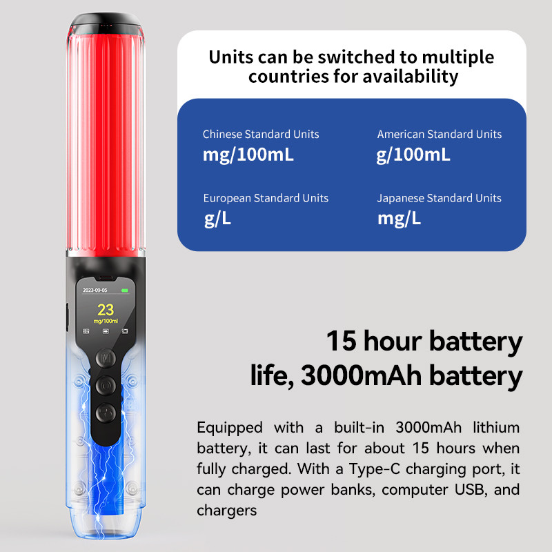 High Sensitivity Alcohol Test Instrument Breath Analyser Machine With UV disinfection function