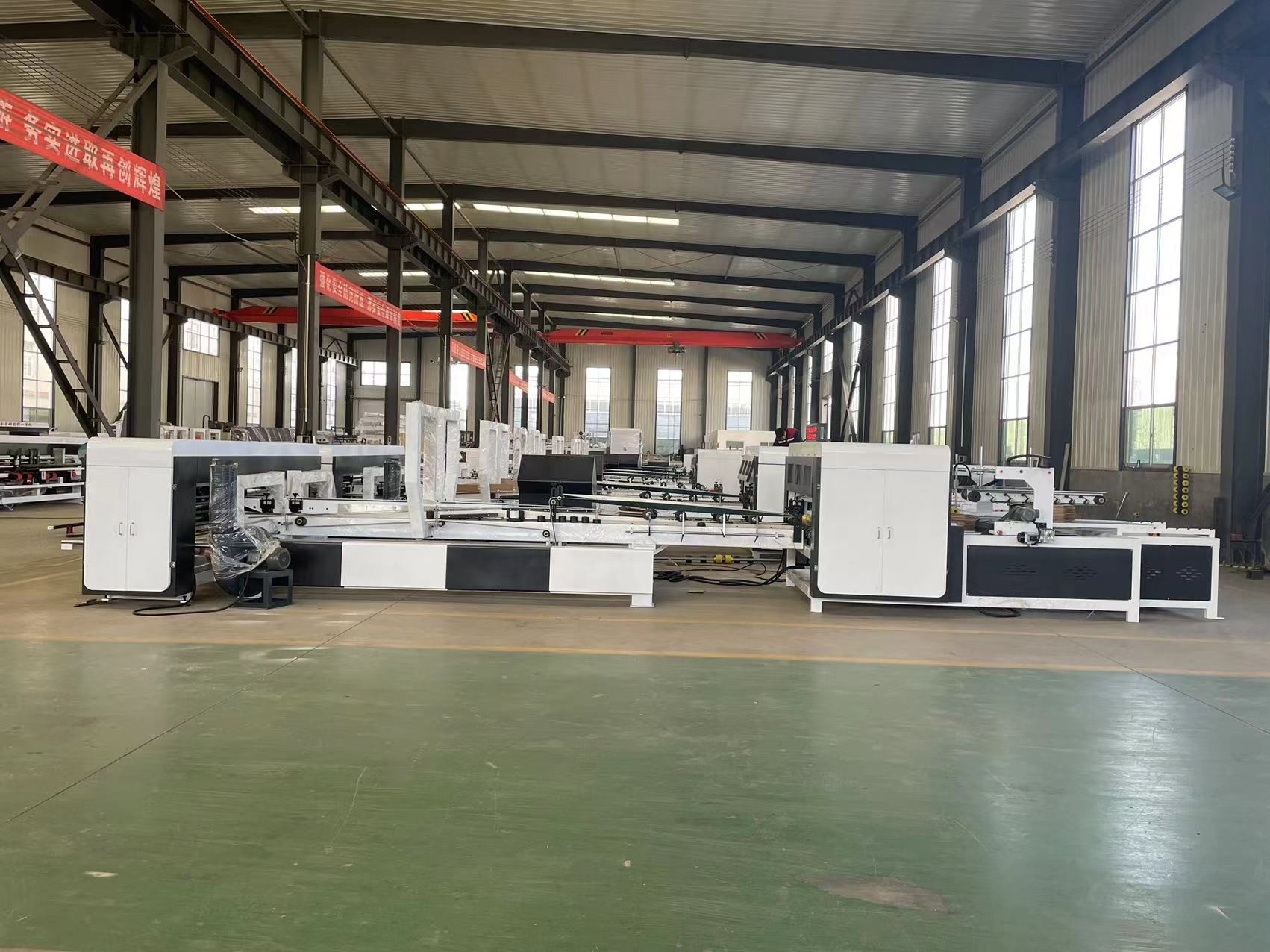 Corrugated Automatic Box Folder Gluer Machine For Carton Box