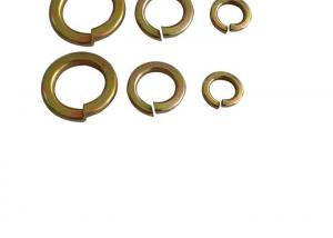 China M16 Size carbon Steel Spring Washer DIN127 With Yellow Zinc Plated Color wholesale