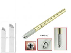 China New Golden Alloy Microblading pen tattoo machine for permanent makeup manual tattoo pen on sale