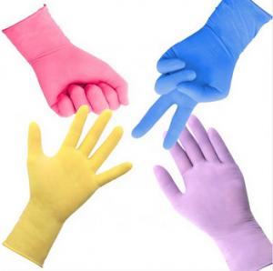 China Colorful Nitrile Disposable Gloves Protection Waterproof For Household Beauty wholesale