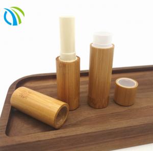 China Mini Lip Balm 5.5ml 10g Empty Lipgloss Tubes White Snap Bamboo Case SGS wholesale