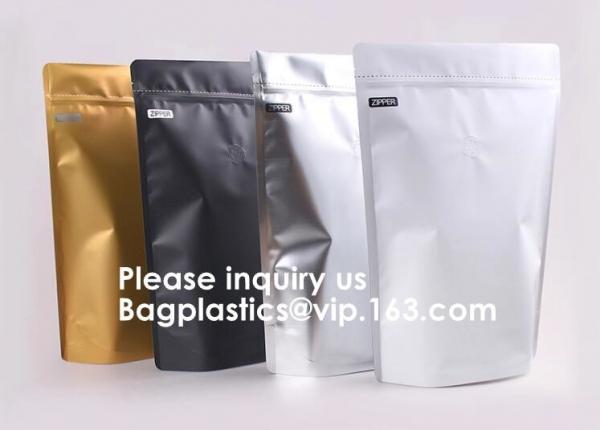 Pack Packaging Reusable Aluminium Foil Zip Lock Stand Up Food Pouches Bags with Tear Notch for Food Storage, bagease