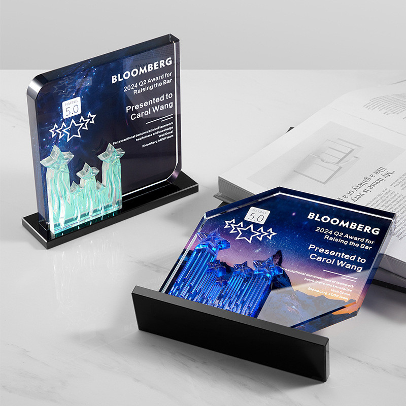 Custom High-End Gift Wholesale Acrylic Trophy Plexiglas Award or Plaque for Business Recognition of Outstanding Employees